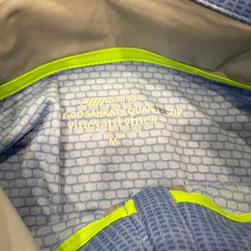 Vineyard Vines On-the-Go Sankaty Quarter-Zip Light Blue Size M - Picture 6 of 9